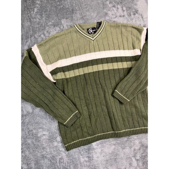 Men's L green Xtreme long sleeve sweater v-neck excellent condition - Picture 5 of 9